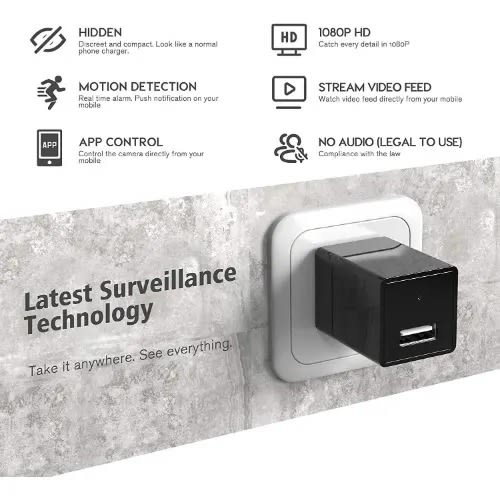 Phone Charger Spy Camera - Usb  -1080p Hd Nanny Camera