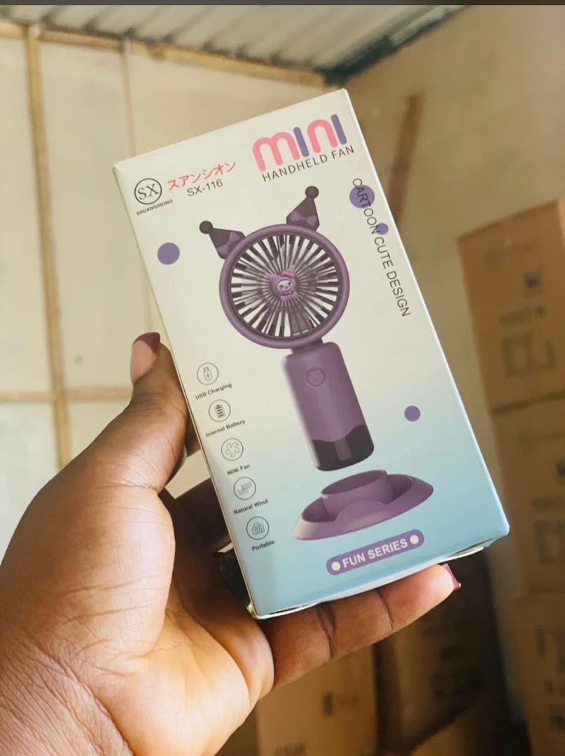 Portable Hand-Held Fan USB Charging Desktop Fan Cartoon Dual Use Phone Holder Mini Fan Girl Cute Gifts