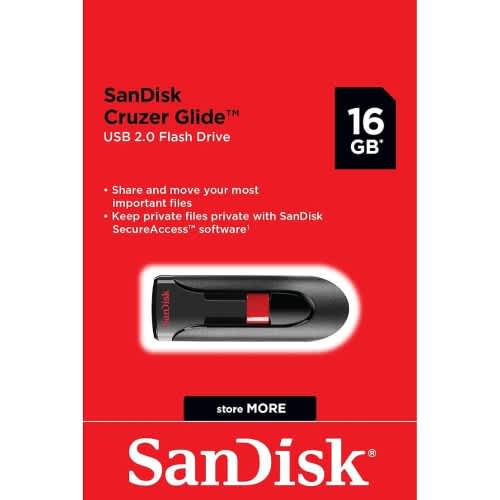 Sandisk Cruzer Glide Usb 3.0 Flash Drive - 16GB
