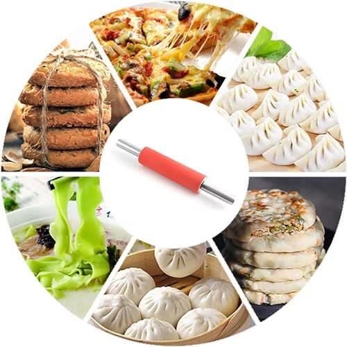 Stainless Steel Rolling Pin Pastry Dough Silicone Roller