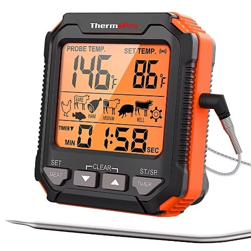 Digital Meat Thermometer For Grilling- Cooking With Timer