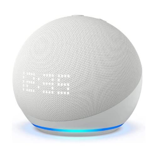 Echo Dot (2022 5th Gen) Smart Speaker With Clock - Glacier White