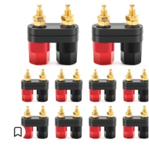 Double 4mm Banana Plug Socket Connector Post Speaker Amplifier Connector Gold Plate - 10pc