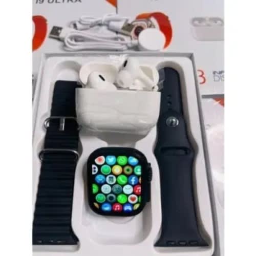 i9 Ultra Smart Watch With 2 Straps - Bluetooth Earphone