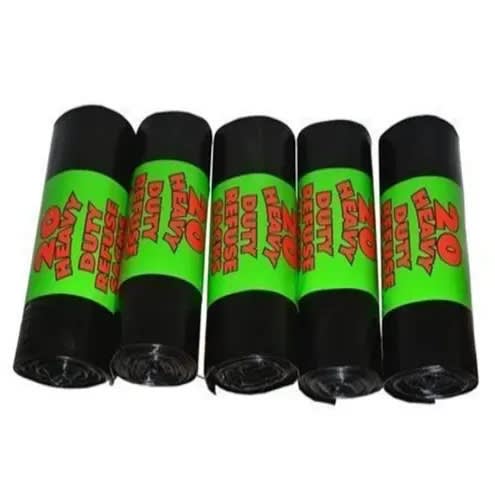 Heavy Duty Refuse Waste Sack Bags - 5 Rolls