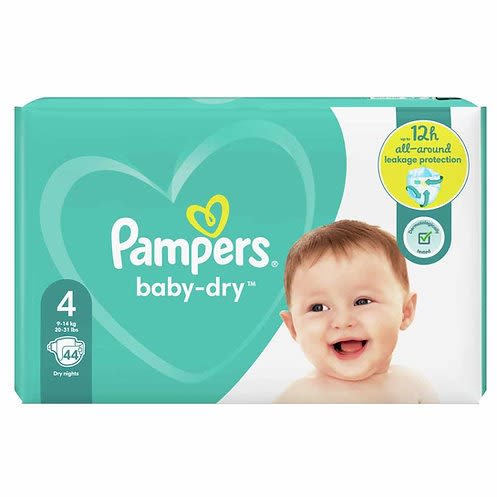 Baby-dry Size 4 Nappies - Essential Pack - 44Pieces