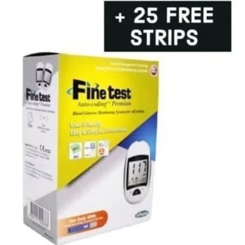 Fine Test Automatic Blood Glucose Monitor With 25 Test Strips