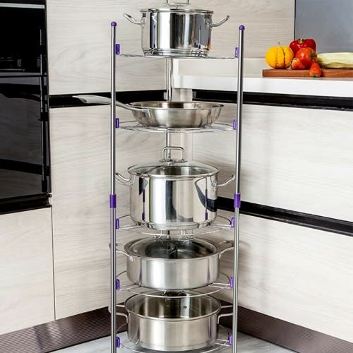 5 Layers Saucepan Pot Pan Organiser Rack Stand
