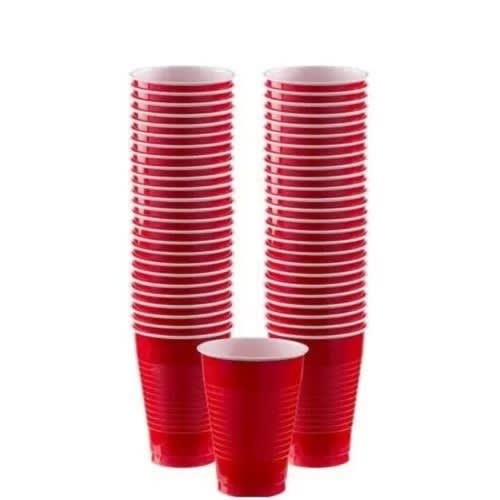 Disposable Assorted Party Cups - 50pcs - Red