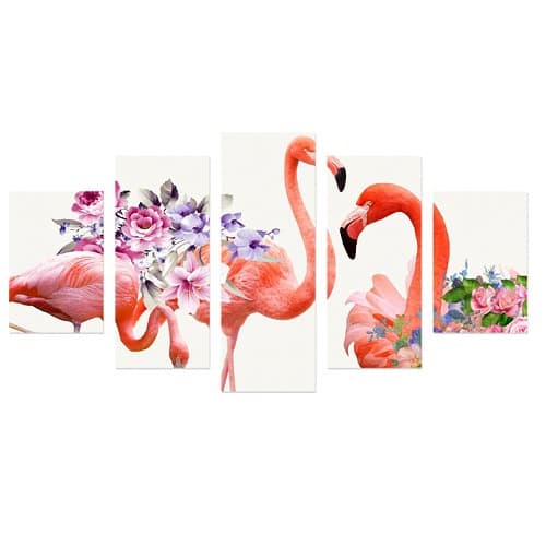 Birds Framed Wall Canvas - 5 Pieces