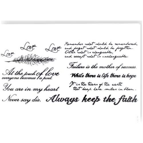 Writeup Words Temporary Waterproof Tattoo Stickers