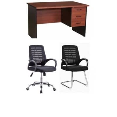 Standard Office Table & Swivel Office & Visitor's Chair