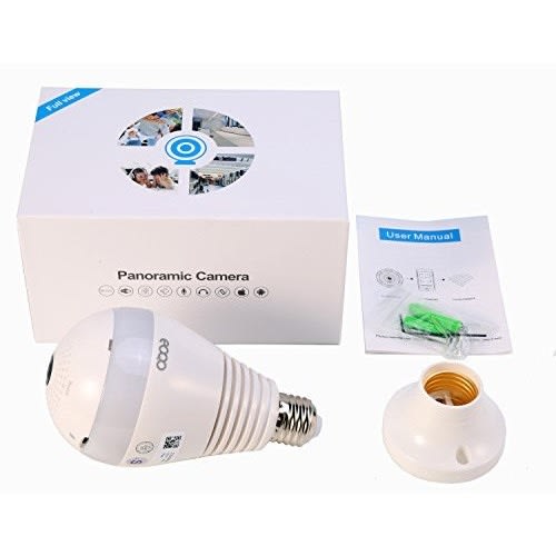 360 Degree Wireless Ip Camera Bulb Light Fisheye Smart Home Cctv 3d Vr Camera - 3mp