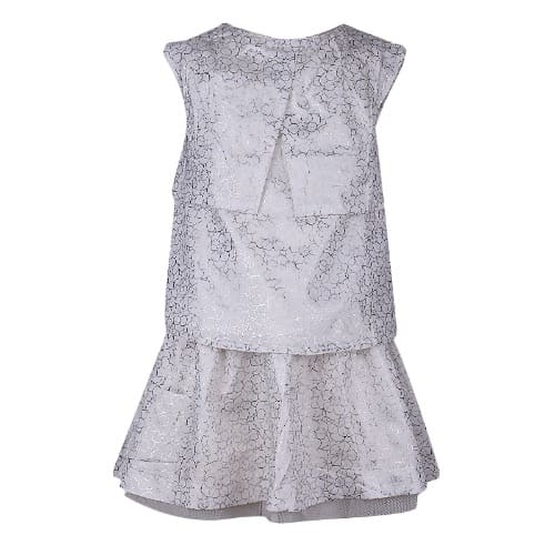 Skirt And Matching Blouse-Cream And Gold