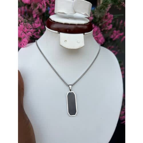 Black Drop Pendant Necklace For Men And Women - 26