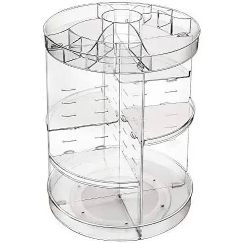 360 Degree Rotating And Adjustable Cosmetics And Makeup Organizer