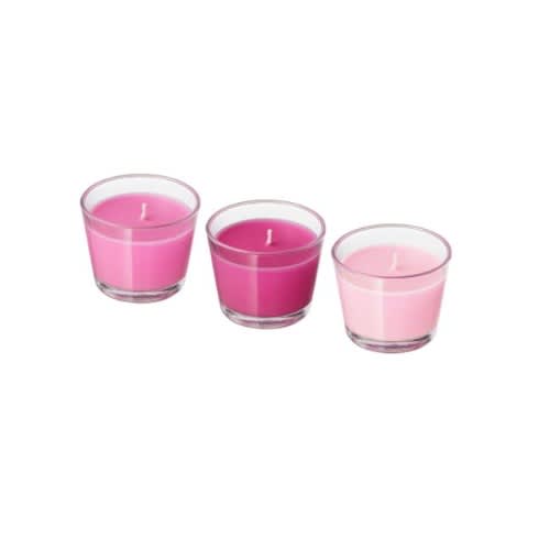 BrAcka Scented Candle In Glass - Mint Candy/pink