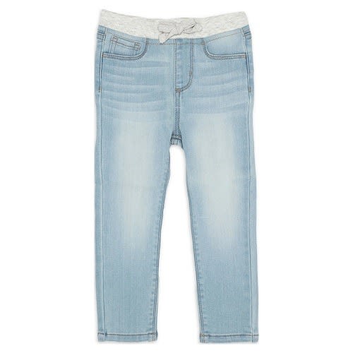 Baby And Toddler Girls Knit Skinny Jeans Denim - Light Wash Blue