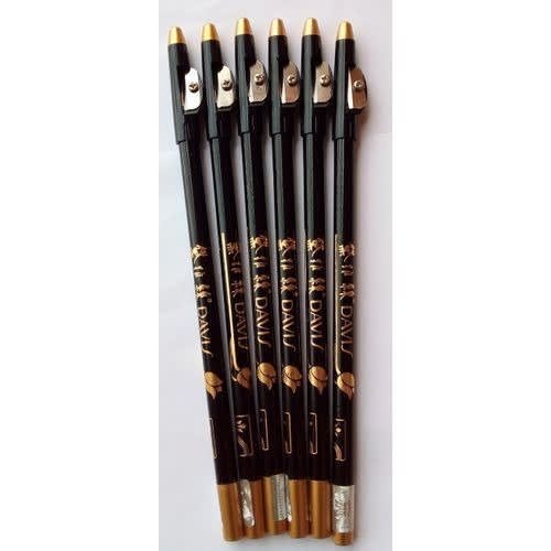 Davis 001 Eyebrow And Eyeliner Pencil - Black - 6pcs
