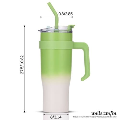 Premium 40 Oz Tumbler With Handle And Straw Lid Stainless Steel