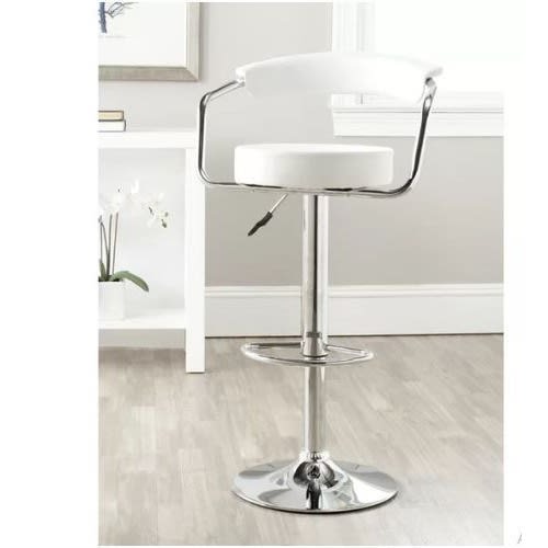 Round Kitchen Barstool - White