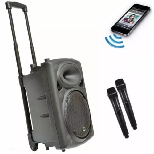 Bluetooth Rechargeable Speaker with Dual Wireless Mic