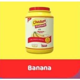 Checkers Banana Custard Powder — 1kg Jar.