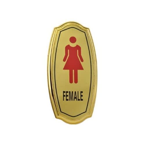 Female Toilet Door Sign - Gold