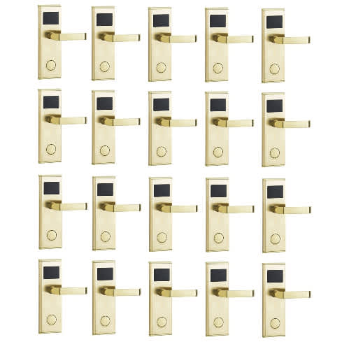 Door Lock With RFID Card Access Control - Gold - 20 Set