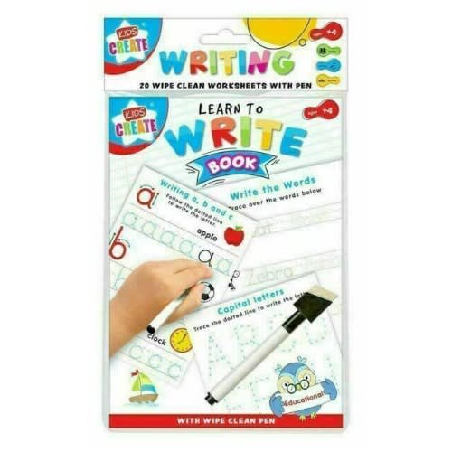 Wipe Clean Worksheet & Pen - Learn To Write Book