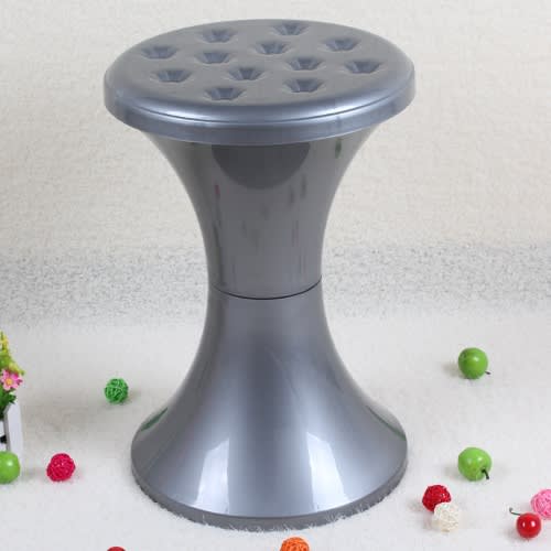 Detachable Plastic Stool With Storage Space - Grey
