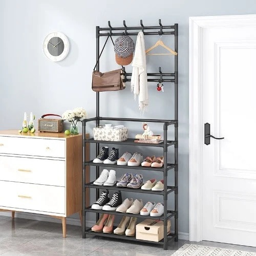 Entryway Hanging And Storage Coat /Shoe Rack