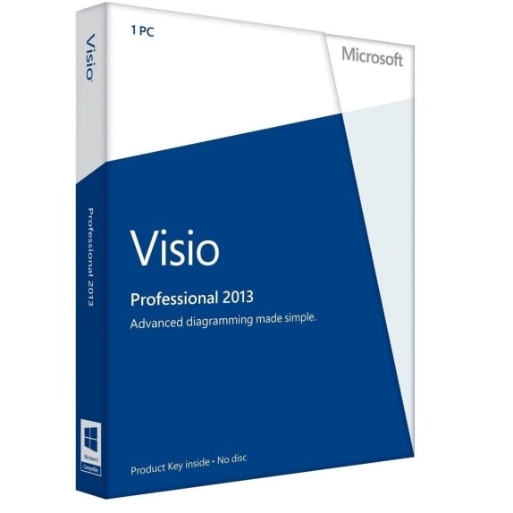 Visio 2013 Professional 32/64-bit - License - 1 PC - Product Key Code