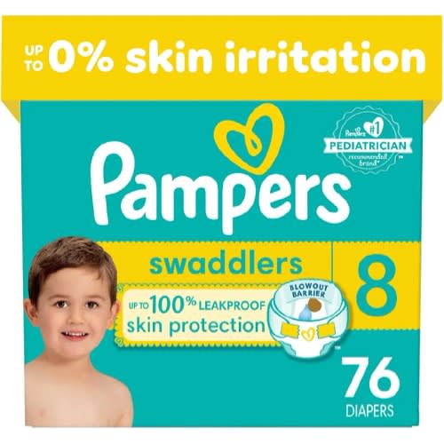 Pampers Swaddlers Diapers - Size 8 76 Counts