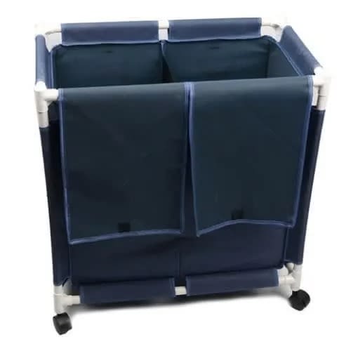 Dark / Light Colour Laundry Basket With Lid & Removable Wheels