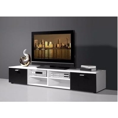 Eileen Tv Console White And Black With Double Drawer