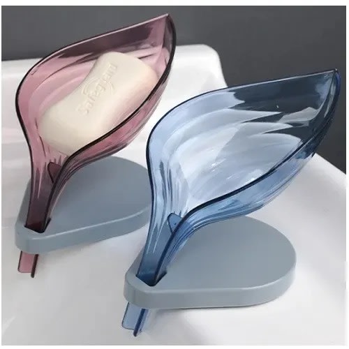 Leaf Shape Bar Soap Holder With Drain -2pcs