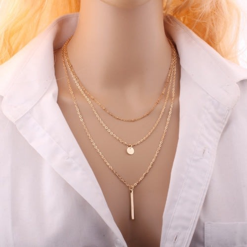 3 Layers Ladies Necklace - Gold