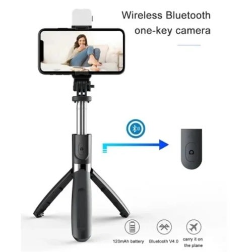 S03-s Selfie Stick Tripod Stand With Led Light And Wireless Bluetooth Remote