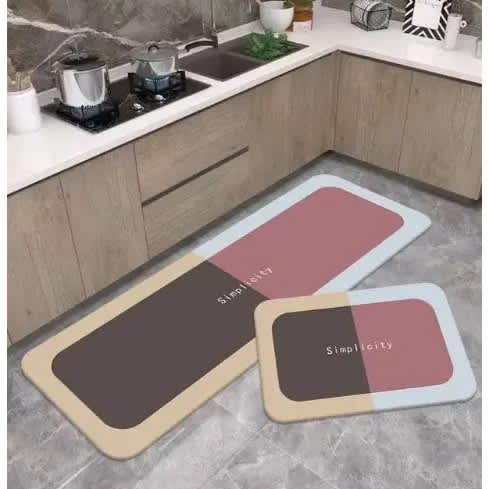 2 in1 Water Absorber Rubber Kitchen Mat