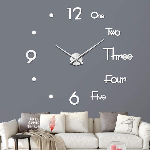 Modern DIY Wall Clock - Silver