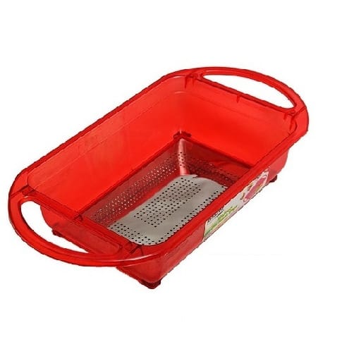 Rectangular Multi-purpose Strainer - Red + 2 Pieces Milo Sachet