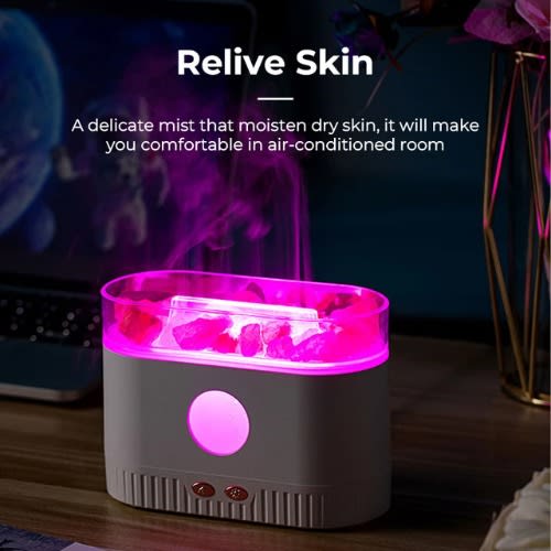 7 Color Natural Rock Fire Flame Aroma Oil Diffuser