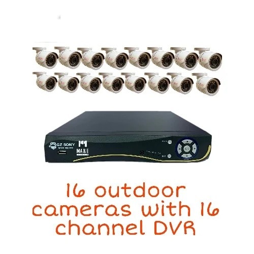 Ahd Set Of 16 Outdoor Cameras With 16 Channel Dvr
