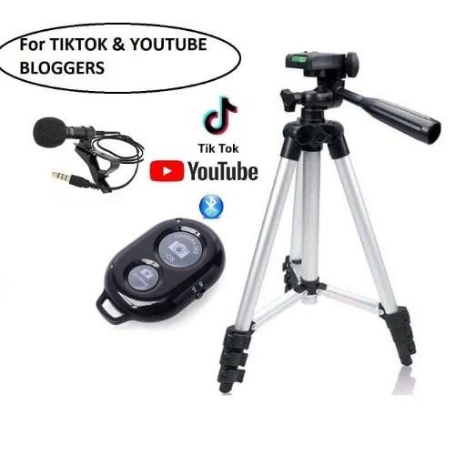 Tripod Stand With Bluetooth & Lapel Microphone