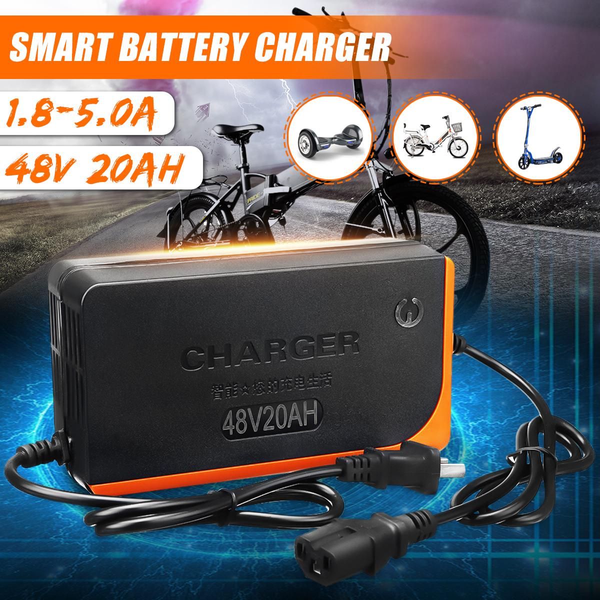 48V 20AH 1.8-5.0A Electric Bike Scooter Lead Acid Battery Charger Power Charge