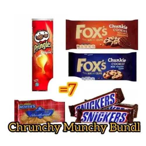 Pringles Original + Shortbread + Snickers + Extremely Chocolate + Cookies - 7 Pieces