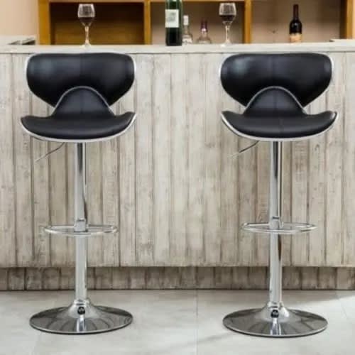 Swivel Chrome Bar Stools -2 Sets