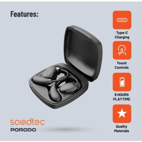 Soundtec Aero Tune Open Wearable Earbuds - Black
