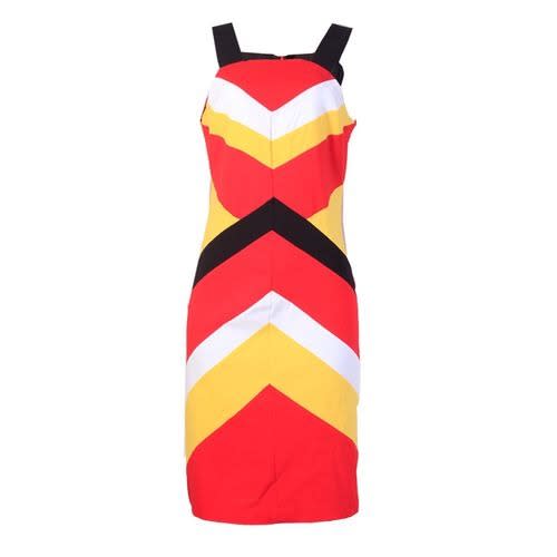 Color Block Ladies Midi Dress